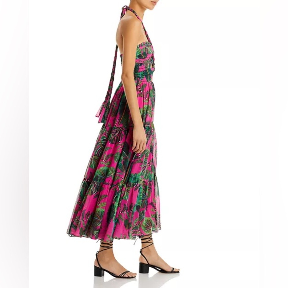 FARM Rio Vibrant Pink and Green Strapless Dress - Picture 5 of 15
